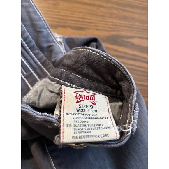 L. A. Idol USA grey bling jeans size 9 W31/L34 - Picture 9 of 10